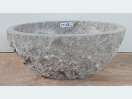 Riviersteen waskom grijs/wit TT168 (37x31cm)