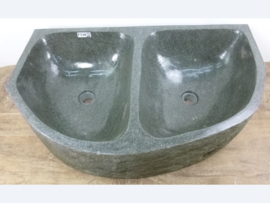 Dubbele keuken spoelbak van natuursteen F528 (81x52cm)