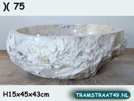 Marmeren lavabo badkamer wit/beige/grijs )(75 (45x43cm)