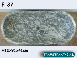 Wasbak trog natuursteen grijs F37 (91x41cm)