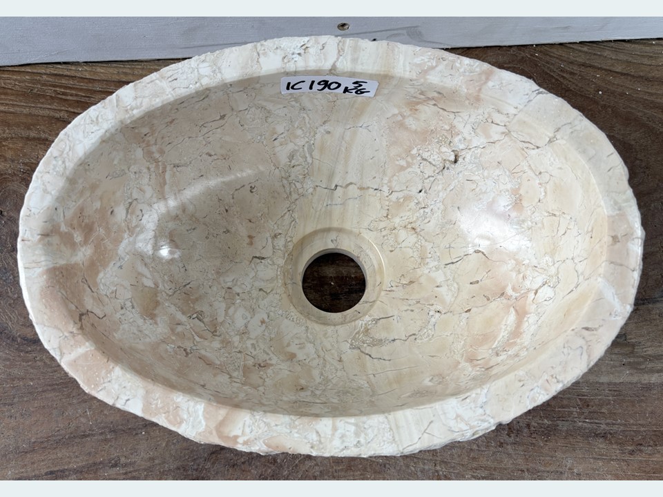Pompbak wc riviersteen wit / beige IC190 (30x21cm)