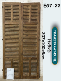 Vintage louvre deurluik hoog EG7-22 (set van 2 luiken)