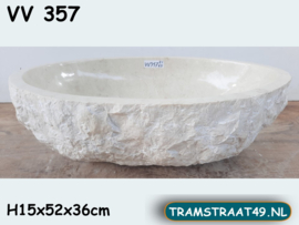 Riviersteen lavabo wit / beige VV357 (52x36cm)