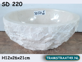 Marmeren fontein wc wit / beige SD220 (26x21cm)