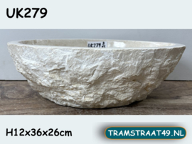 Wit / beige wasbak toilet riviersteen UK279 (36x26cm)