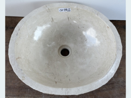Beige / wit riviersteen lavabo OK88 (41x35cm)