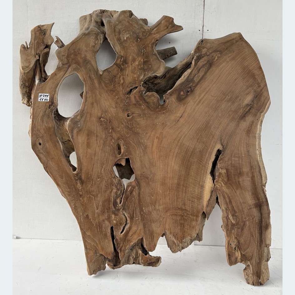 Boomstam tafelblad teak hout IF245 (127x122cm)