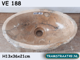 Kleurige ovale fontein toilet marmer VE188 (36x21cm)