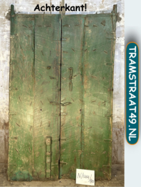 Oude hoge teakhouten paneeldeur N144-80