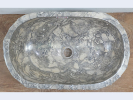Waskom ovaal grijs/wit G92 (51x31cm)