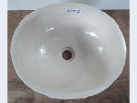 Kleine waskom marmer wit / beige SD159 (36x31cm)