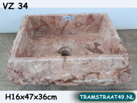 Wastafel vierkant van marmer VZ34 (47x36cm)
