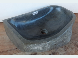 Hoekige wasbak riviersteen MP112