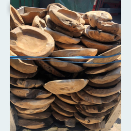 Teak schaal onbehandeld