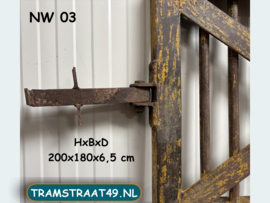 Tuinpoort ijzeren 200 cm hoog NW03