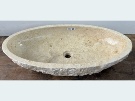 Ovale pompbak riviersteen beige/wit IC04 (70x36cm)