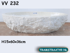 Ovale wastafel uit marmer wit/beige VV232 (60x36cm)