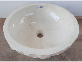 Riviersteen pompbak wit / beige rond VV417 (H15xØ40cm)