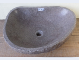 Bruine riviersteen waskom G637 (50x40cm)