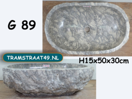 Natuursteen waskom ovaal G89 (50x30cm)
