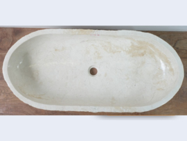 Trog wasbak wit / beige D548 (91x41cm)