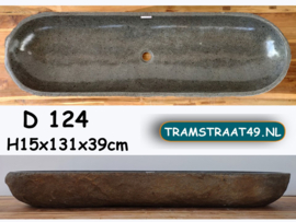 Trog wasbak van natuursteen (131x39cm)