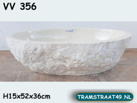Riviersteen pompbak wit / beige VV356 (52x36cm)