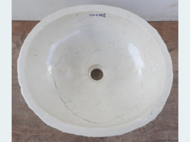 Beige / wit riviersteen lavabo VV438 (41x36cm)