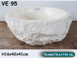 Waskom beige/wit voor badkamer VE95 (42x41cm)