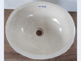 Kleine lavabo wit / beige uit marmer SD158 (36x31cm)