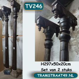 Oude teak pilaren set TV246