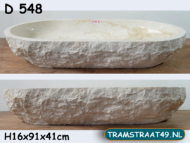 Trog wasbak wit / beige D548 (91x41cm)