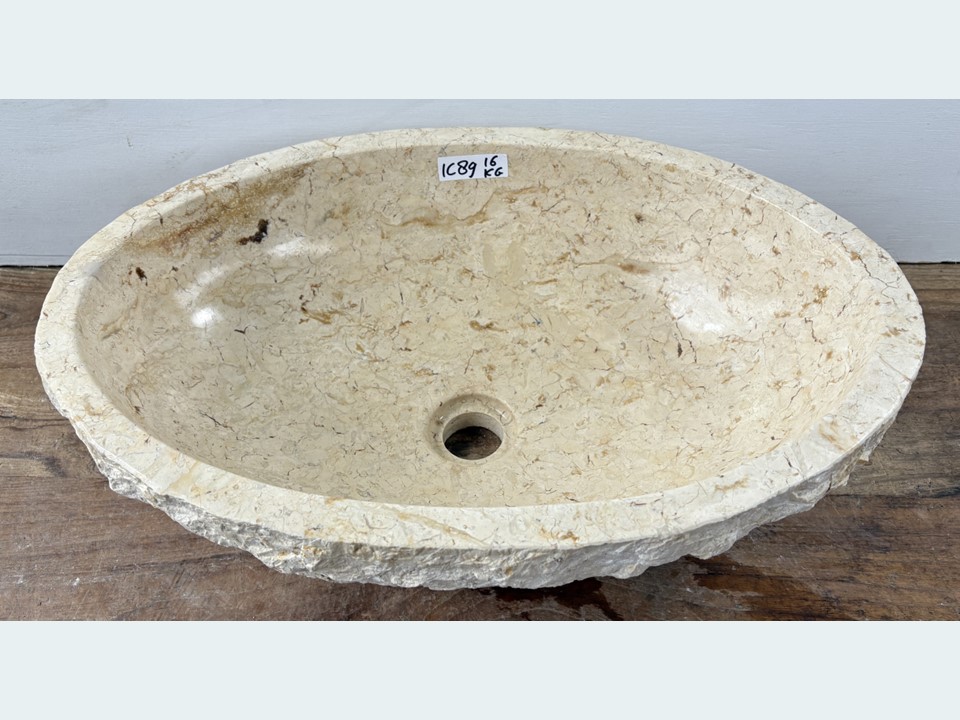 Pompbak badkamer beige/wit marmer IC89 (51x36cm)