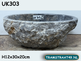 Grijs / wit natuursteen lavabo toilet UK303