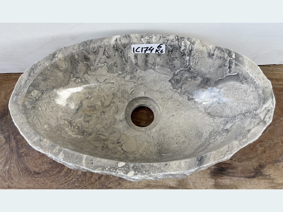 Licht grijs  waskom toilet marmer IC174 (36x21cm)