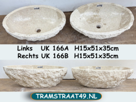 Set ovale wastafel riviersteen beige/wit UK166
