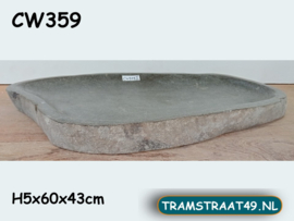 Grote drinkschaal vogel riviersteen CW359 (60x43cm)