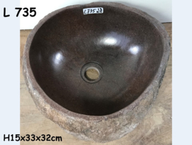 Riviersteen waskom L735 (33x32cm)