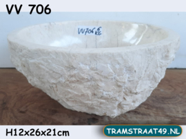 Marmeren waskom toilet wit/beige VV706 (26x21cm)