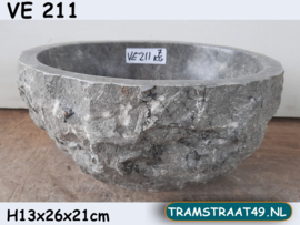 Fonteintje toilet grijs van marmer VE211  (27x22cm)