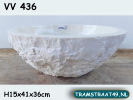 Wit / beige wasbak riviersteen VV436 (41x36cm)