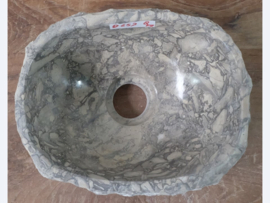 Fontein toilet grijs / wit marmer D657 (26x20cm)
