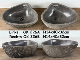 Riviersteen lavabo set OK226 (40x32cm)