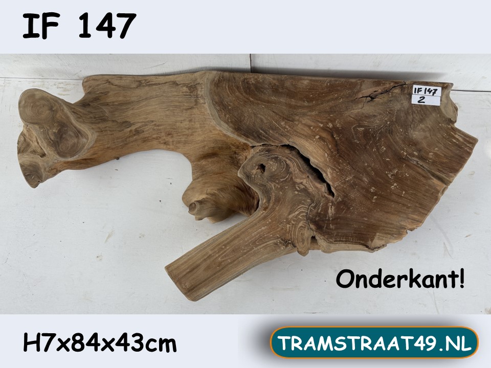 Teak wortel blad / wastafel plank IF147 (84x43cm)