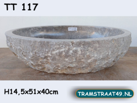 Wasbak grijs / beige uit marmer TT117 (51x40cm)
