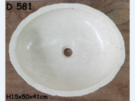 Natuursteen waskom crème D581 (50x41cm)