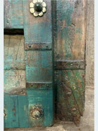 Oude hoge teakhouten paneeldeur N144-80