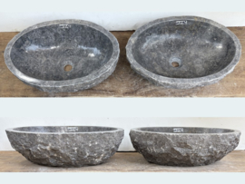 Set pompbak riviersteen grijs / wit UK172 (51x35cm)