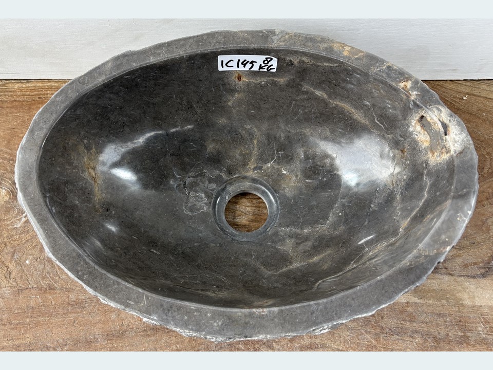 Kleine waskom marmer grijs/wit/bruin IC145 (36x26cm)