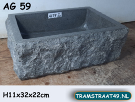 Waskom toilet riviersteen AG59 (32x22cm)